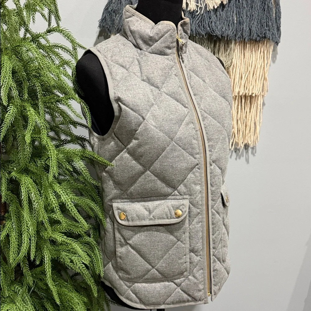 J.Crew XS Gray Quilted Women's Down Vest